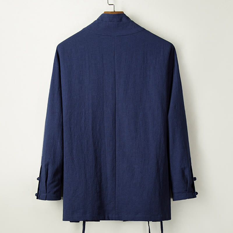 Fall Chinese Hanfu Cotton Linen Men Jacket Clothing