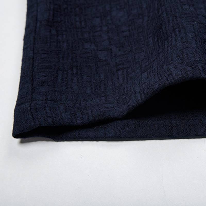 Tactile Cotton Linen Stand Collar Meditation Shirt