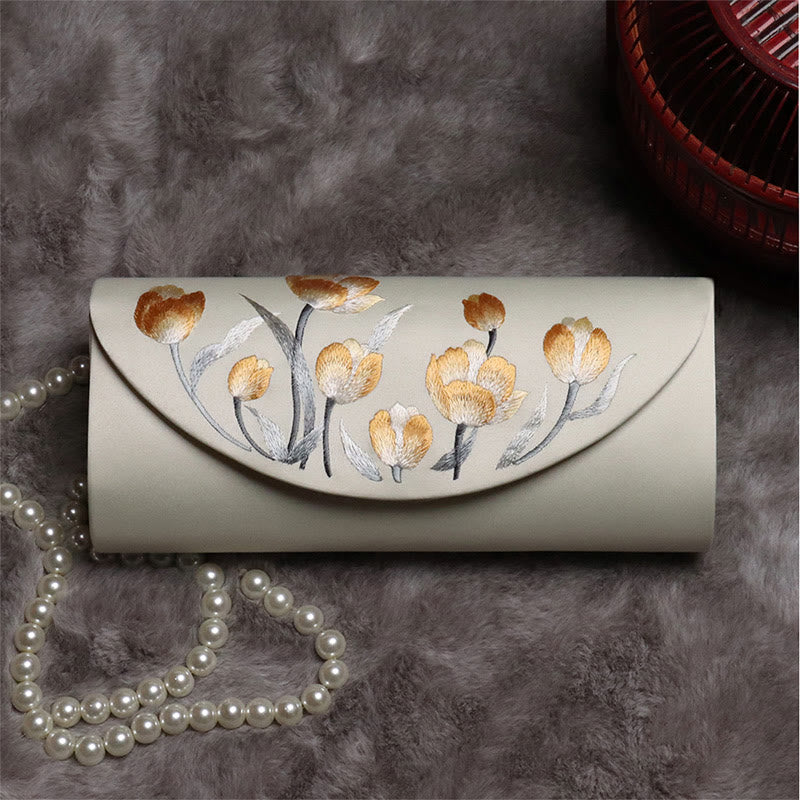 Tulip Su Embroidery Wedding Shopping Purse Handbag Crossbody Bag