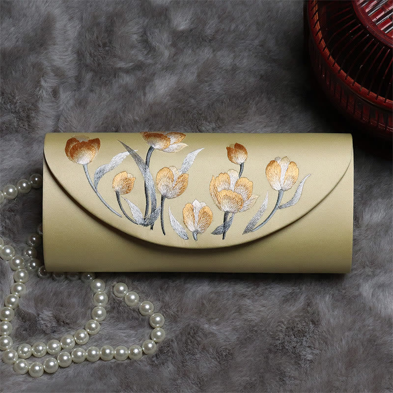 Tulip Su Embroidery Wedding Shopping Purse Handbag Crossbody Bag