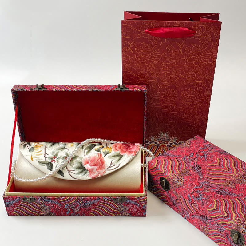 Tulip Su Embroidery Wedding Shopping Purse Handbag Crossbody Bag