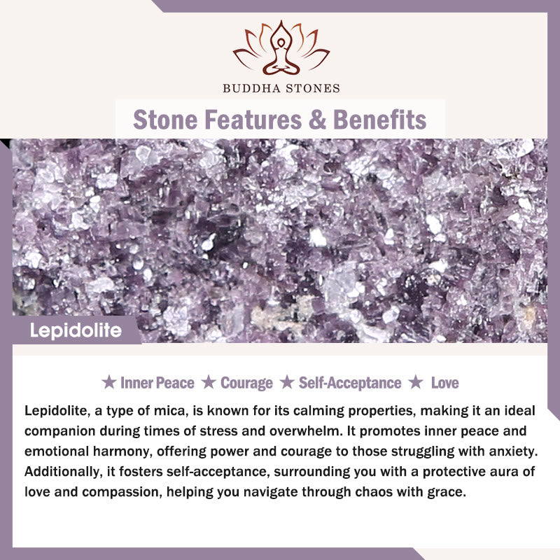 Natural Lepidolite Beaded Energy Anchor Bracelet
