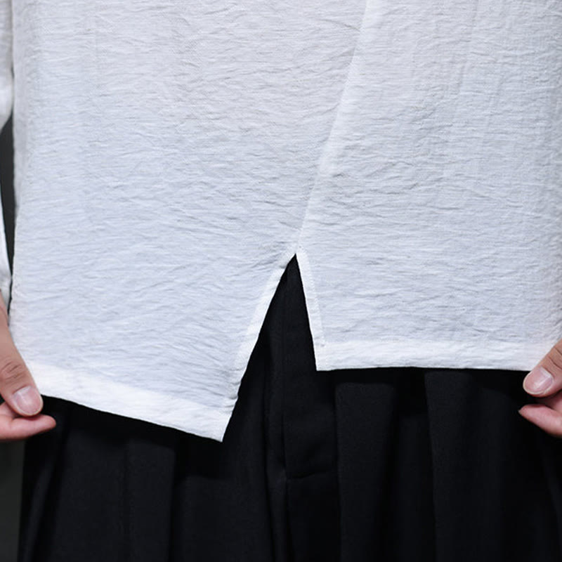 Breathable Cotton Minimalist Lounge Men's Long Sleeve T-Shirt