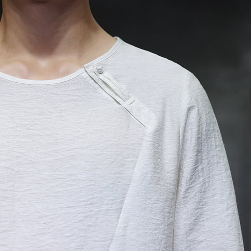 Breathable Cotton Minimalist Lounge Men's Long Sleeve T-Shirt