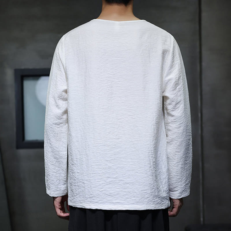Breathable Cotton Minimalist Lounge Men's Long Sleeve T-Shirt