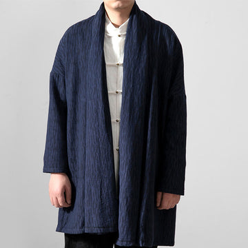 Thermal Cotton Fleece Mid-Length Zen Meditation Coat