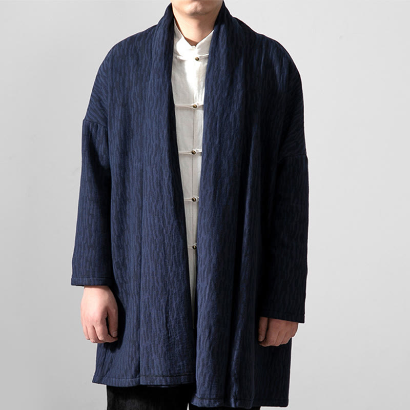 Thermal Cotton Fleece Mid-Length Zen Meditation Coat