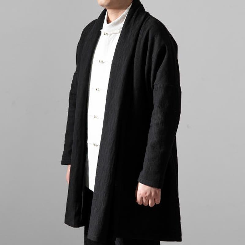 Thermal Cotton Fleece Mid-Length Zen Meditation Coat