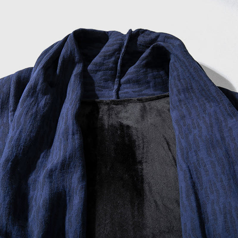 Thermal Cotton Fleece Mid-Length Zen Meditation Coat