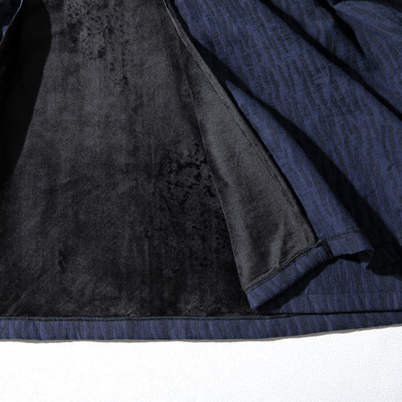 Thermal Cotton Fleece Mid-Length Zen Meditation Coat