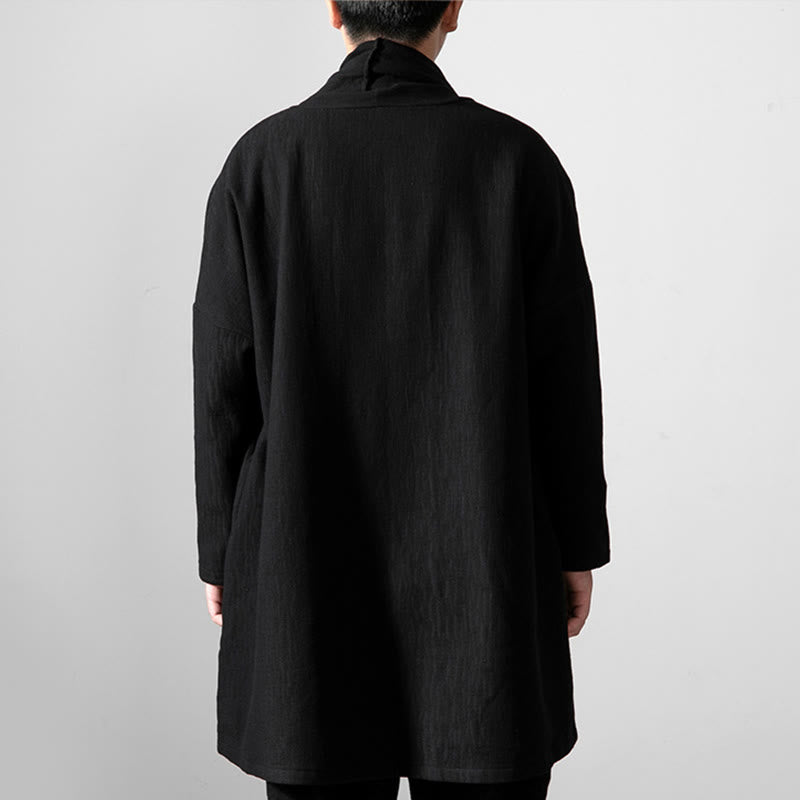 Thermal Cotton Fleece Mid-Length Zen Meditation Coat