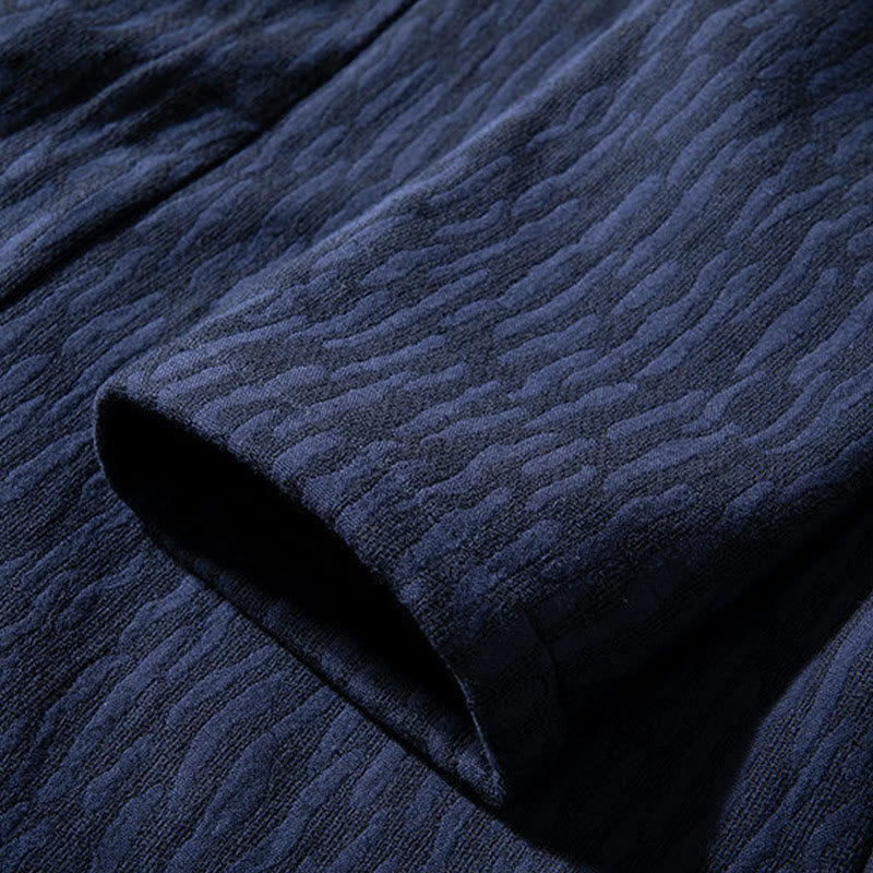 Thermal Cotton Fleece Mid-Length Zen Meditation Coat