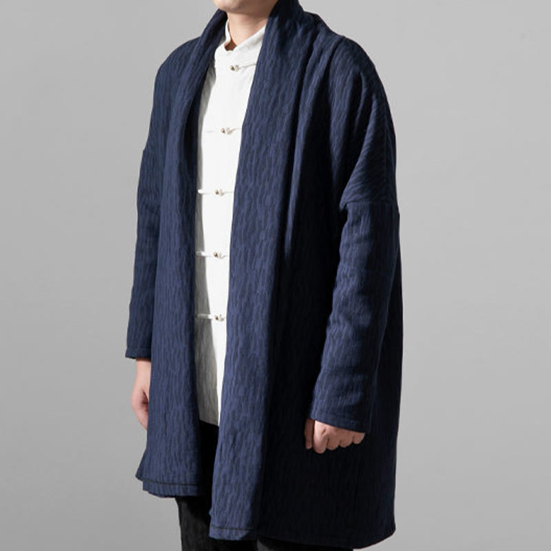 Thermal Cotton Fleece Mid-Length Zen Meditation Coat