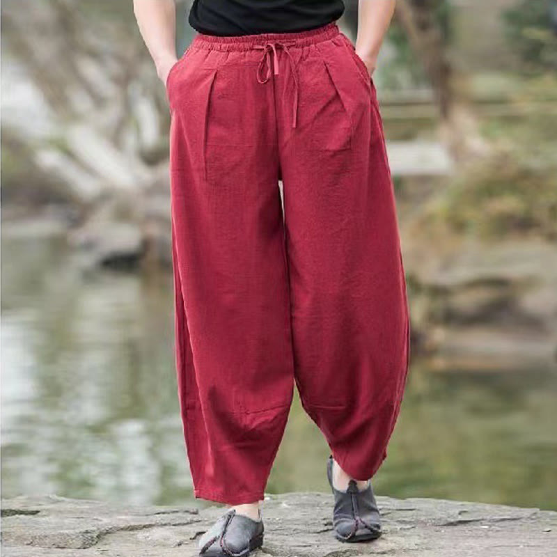 Breathable Cotton Tapered Meditation Men's Harem Pants