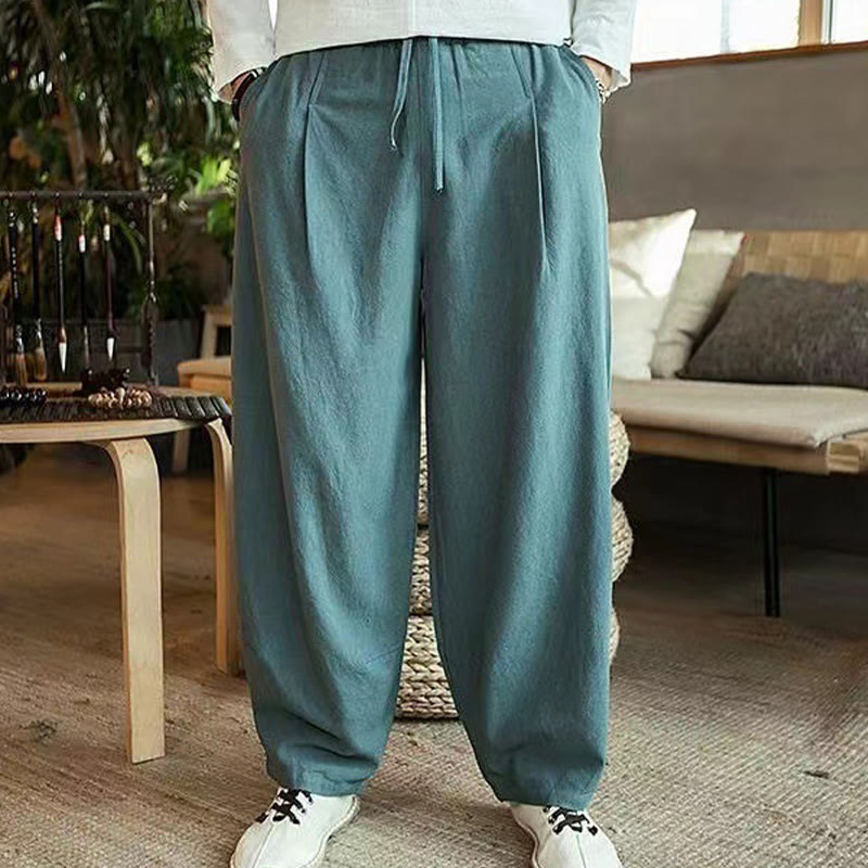 Breathable Cotton Tapered Meditation Men's Harem Pants