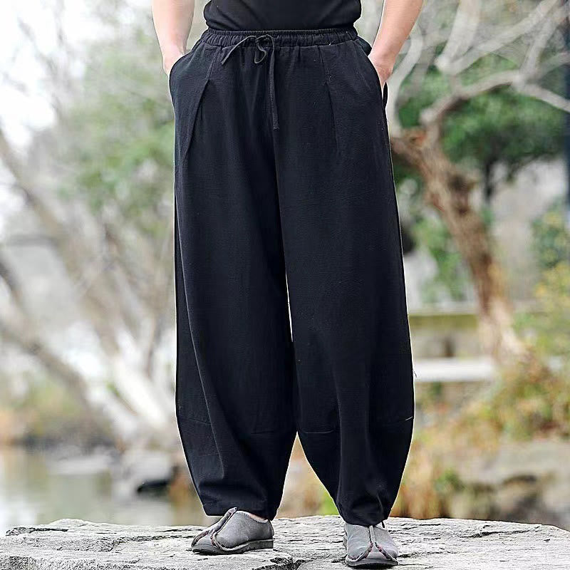 Breathable Cotton Tapered Meditation Men's Harem Pants
