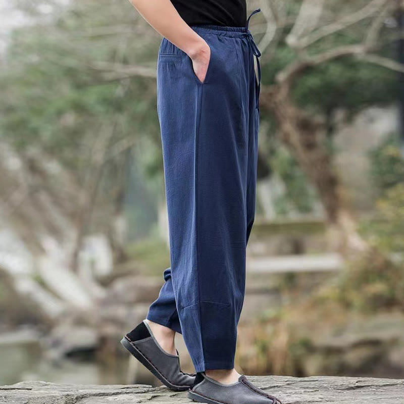 Breathable Cotton Tapered Meditation Men's Harem Pants