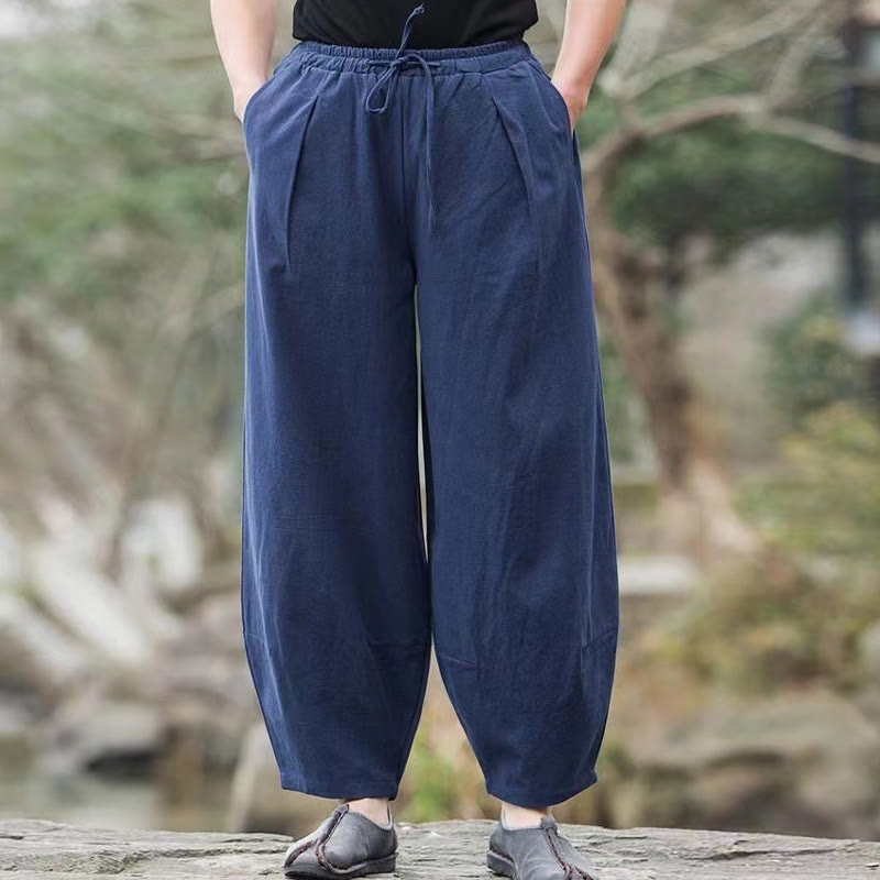 Breathable Cotton Tapered Meditation Men's Harem Pants