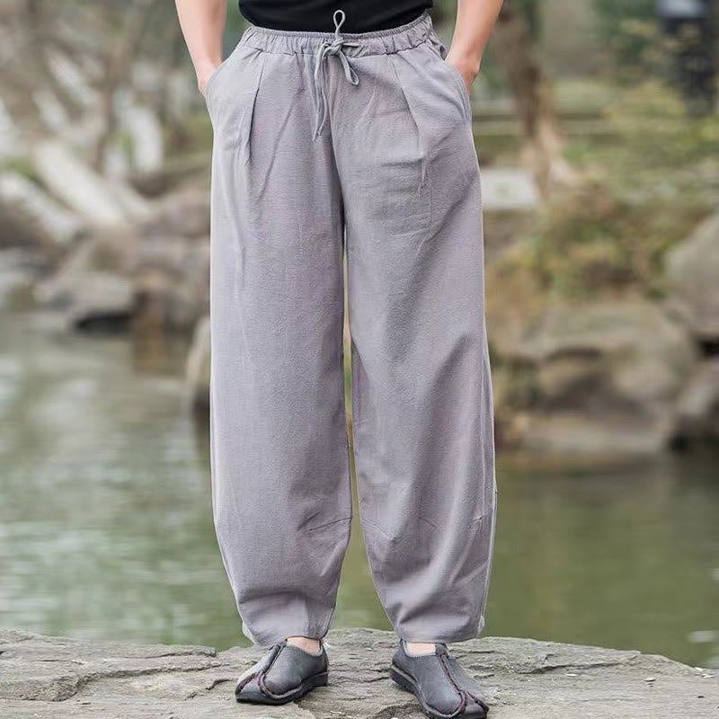 Breathable Cotton Tapered Meditation Men's Harem Pants
