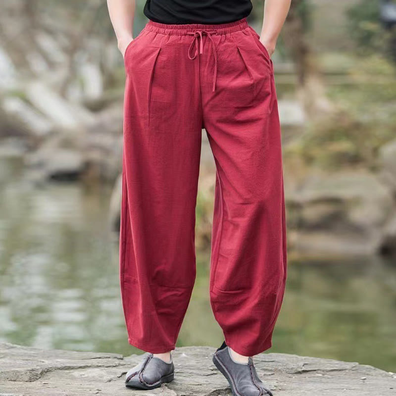 Breathable Cotton Tapered Meditation Men's Harem Pants