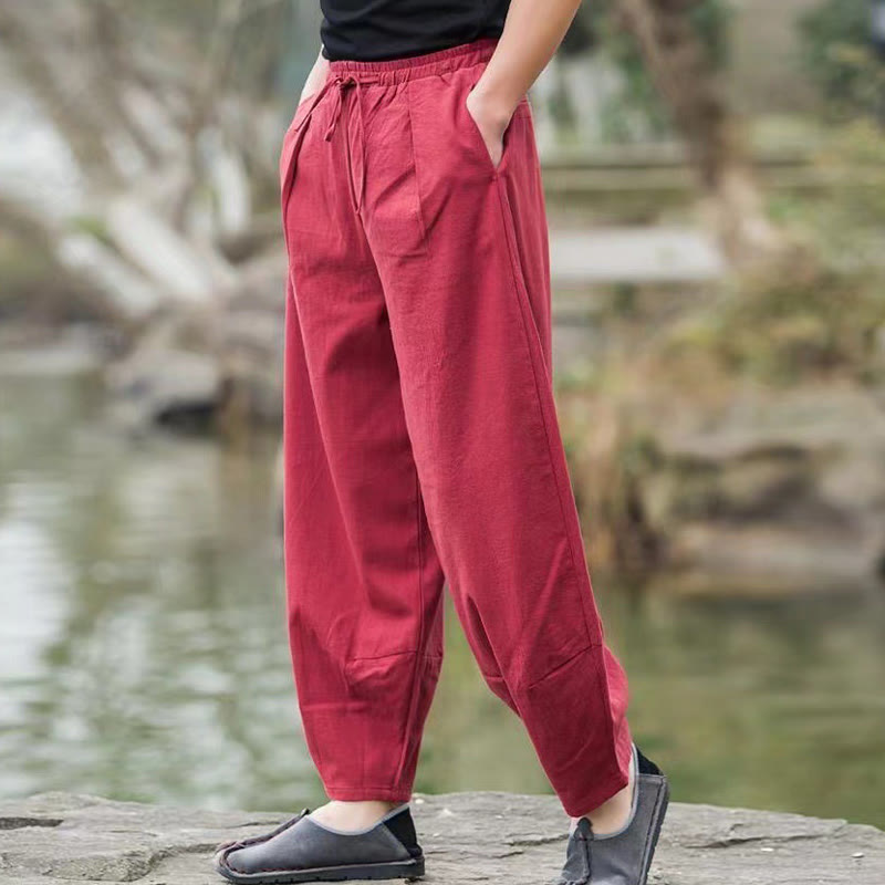 Breathable Cotton Tapered Meditation Men's Harem Pants