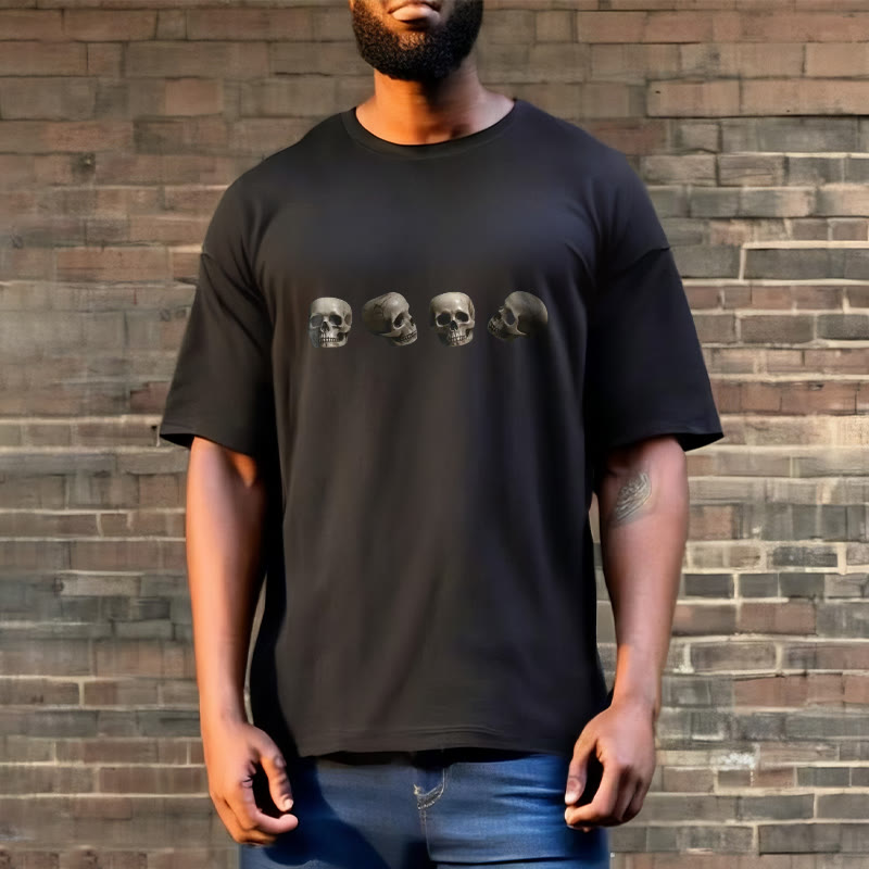 Tibetan The Lord Of The Corpse Forest Skulls Pattern Tee T-shirt