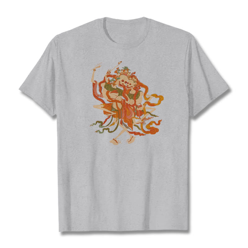 Tibetan Colorful The Lord Of The Corpse Forest Pattern Tee T-shirt
