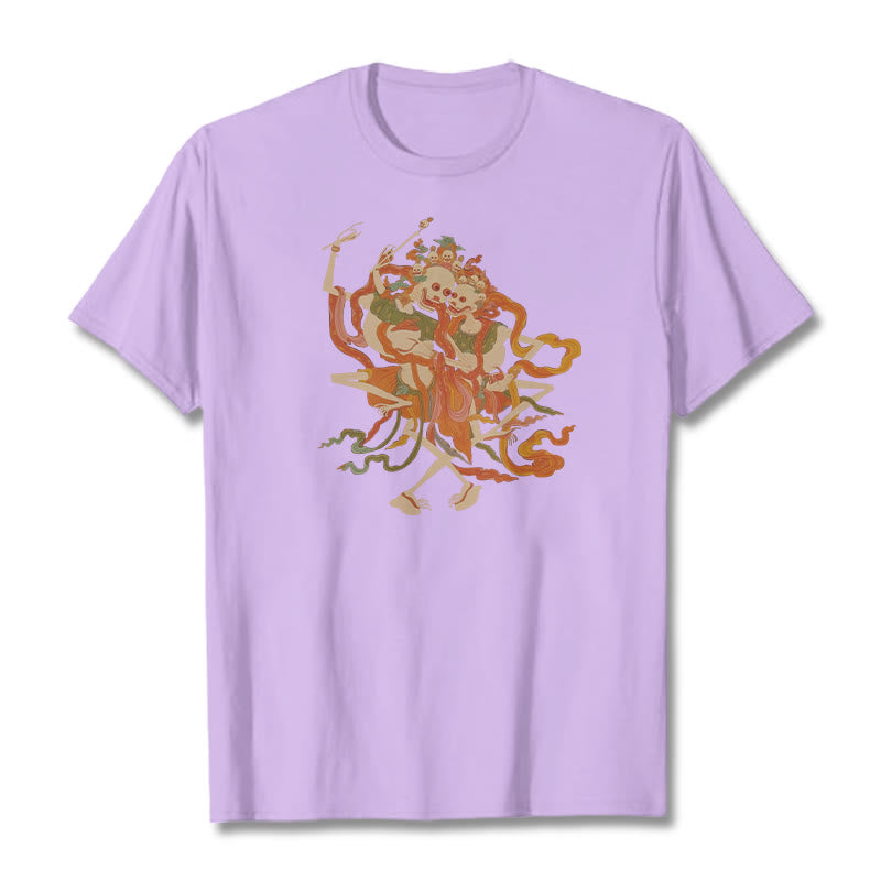 Tibetan Colorful The Lord Of The Corpse Forest Pattern Tee T-shirt