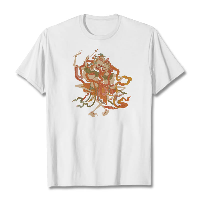 Tibetan Colorful The Lord Of The Corpse Forest Pattern Tee T-shirt