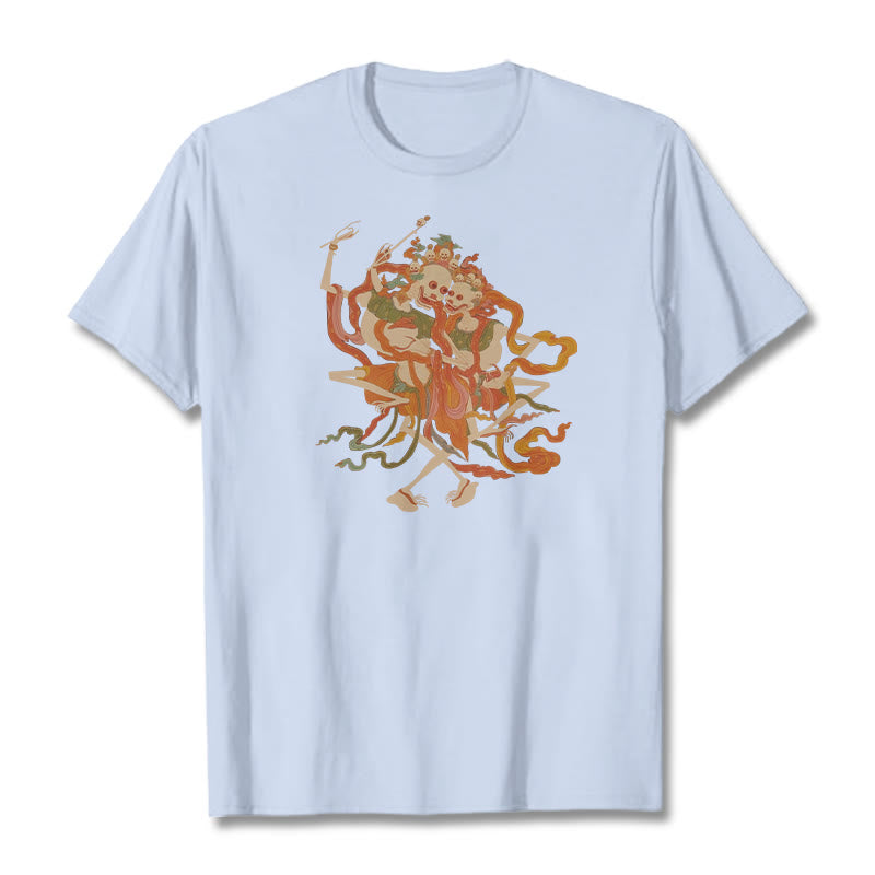 Tibetan Colorful The Lord Of The Corpse Forest Pattern Tee T-shirt