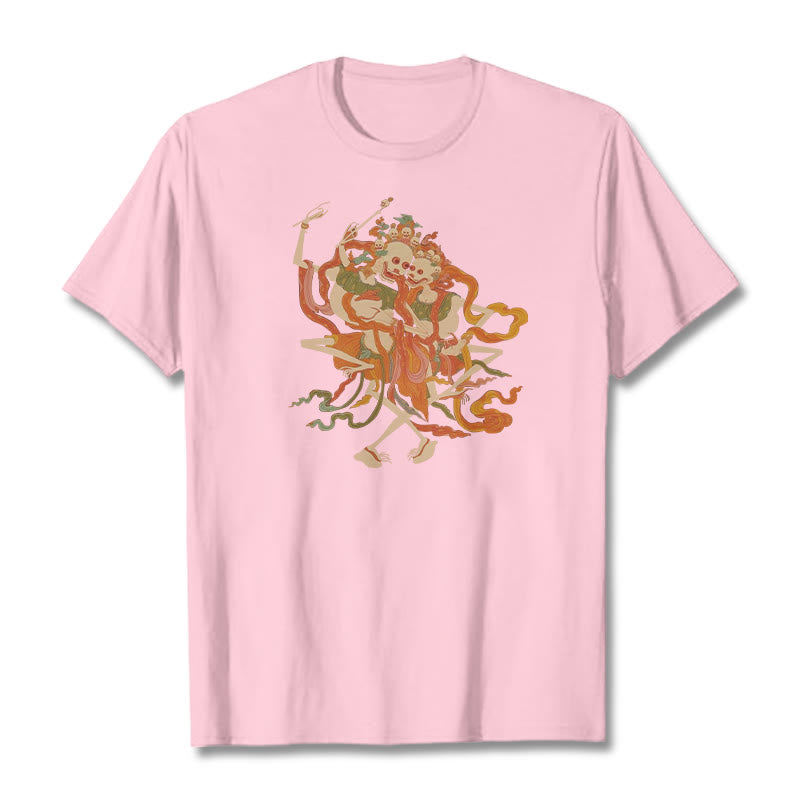 Tibetan Colorful The Lord Of The Corpse Forest Pattern Tee T-shirt