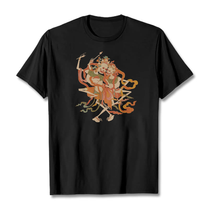 Tibetan Colorful The Lord Of The Corpse Forest Pattern Tee T-shirt