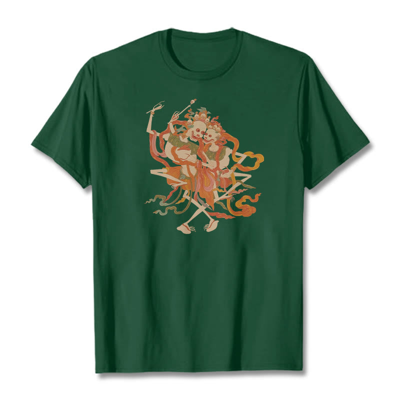 Tibetan Colorful The Lord Of The Corpse Forest Pattern Tee T-shirt
