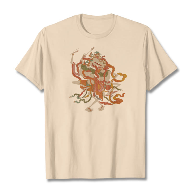 Tibetan Colorful The Lord Of The Corpse Forest Pattern Tee T-shirt