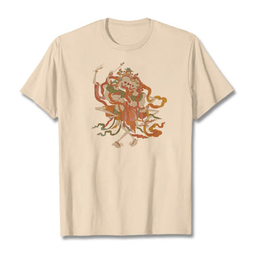 Tibetan Colorful The Lord Of The Corpse Forest Pattern Tee T-shirt