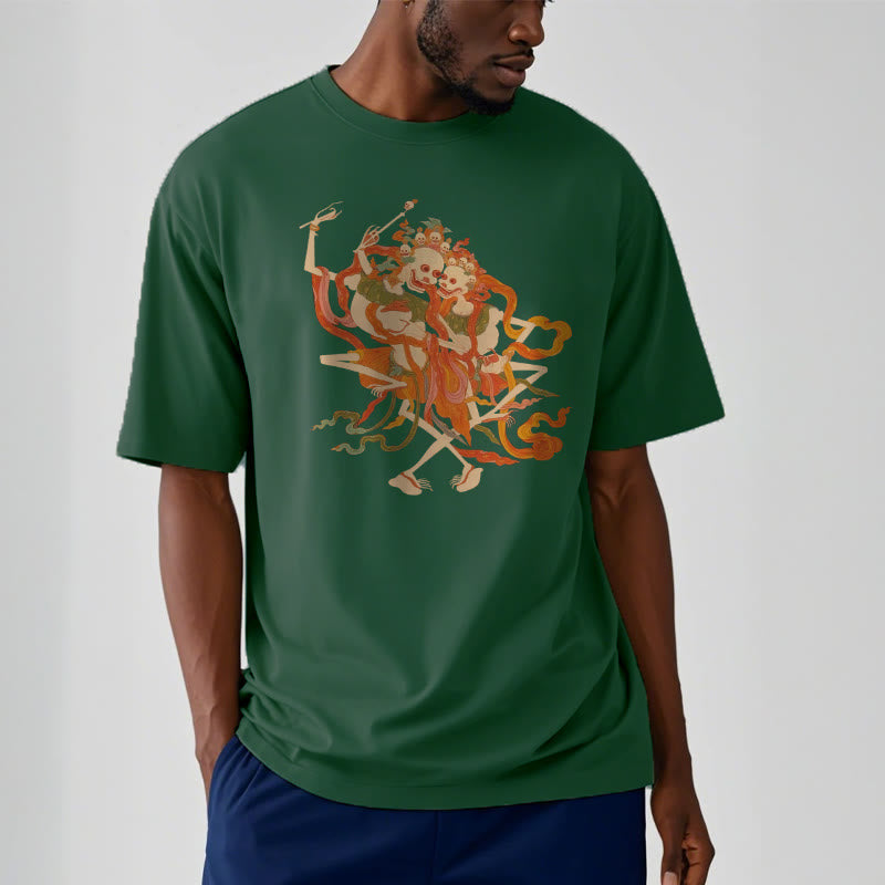 Tibetan Colorful The Lord Of The Corpse Forest Pattern Tee T-shirt