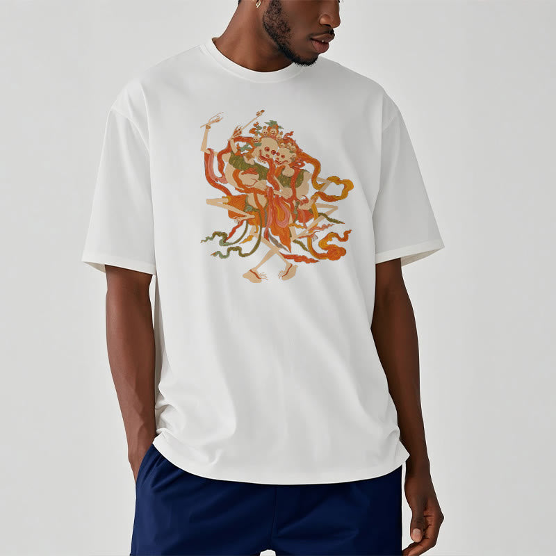 Tibetan Colorful The Lord Of The Corpse Forest Pattern Tee T-shirt