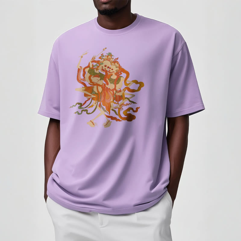 Tibetan Colorful The Lord Of The Corpse Forest Pattern Tee T-shirt