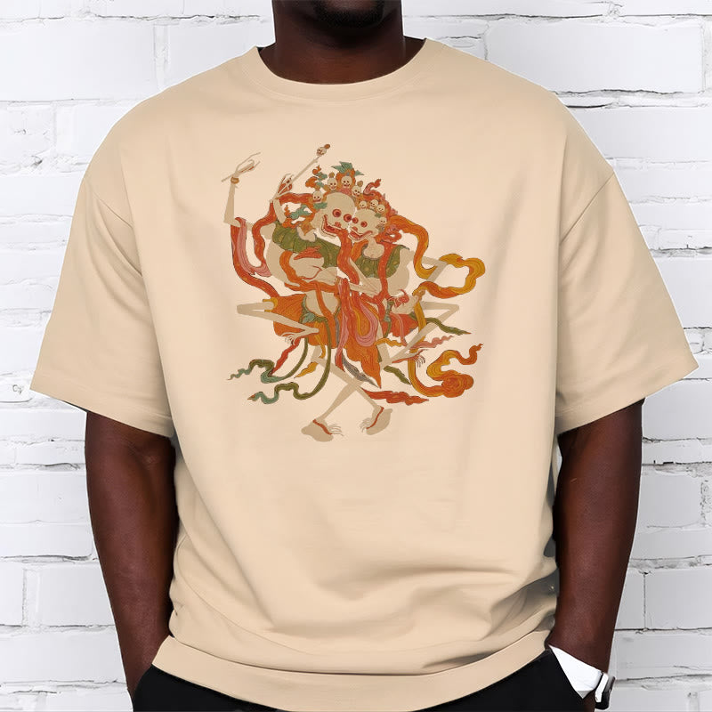 Tibetan Colorful The Lord Of The Corpse Forest Pattern Tee T-shirt