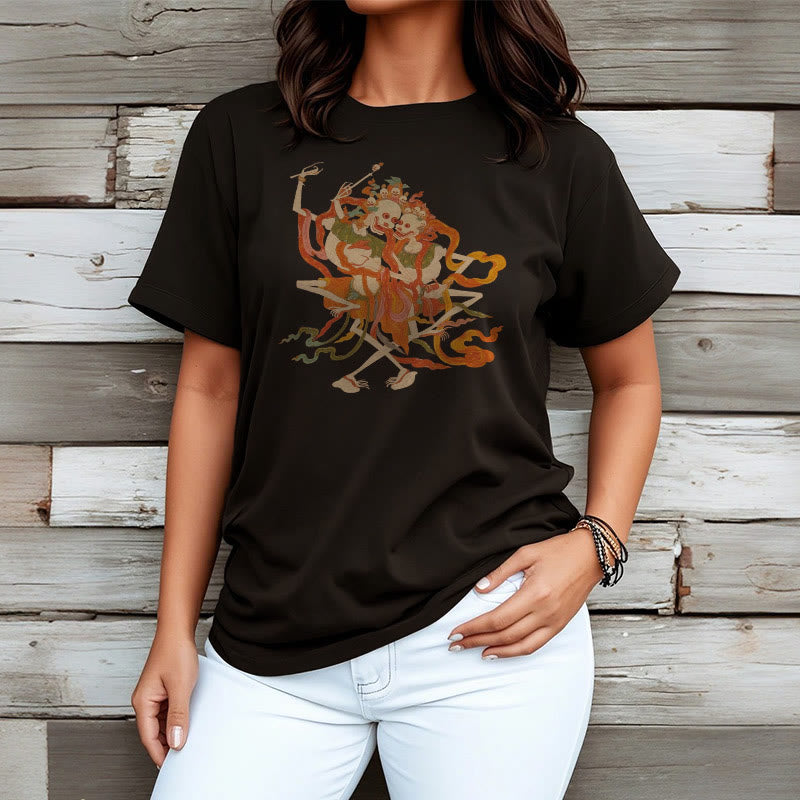 Tibetan Colorful The Lord Of The Corpse Forest Pattern Tee T-shirt