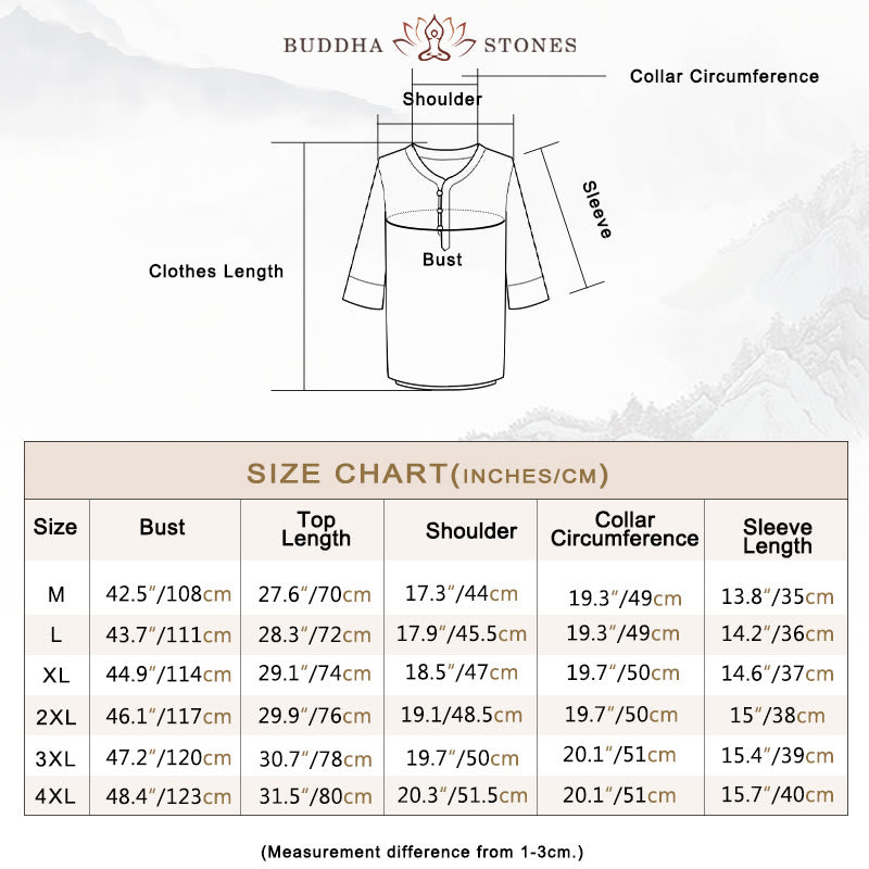 Breathable Cotton Linen Frog Button Men's Meditation Set