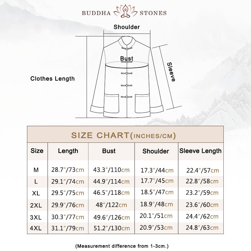 Frog-Button Chinese Tang Suit Shirt Cotton Linen Men Jacket Clothing