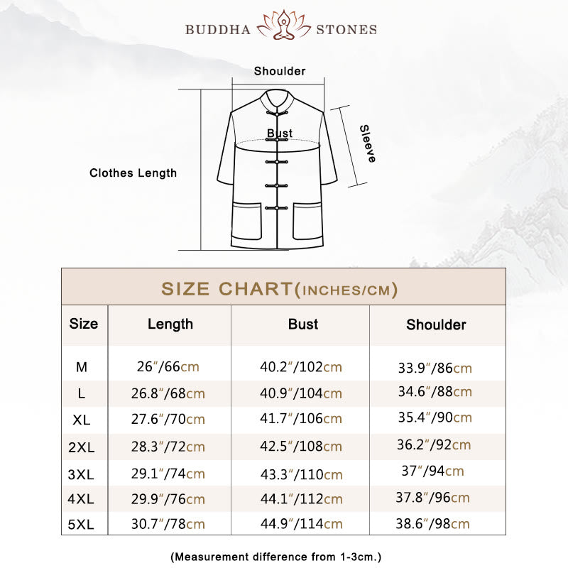 Frog-Button Chinese Tang Suit Short Sleeve Shirt Linen Men Clothing With Pockets