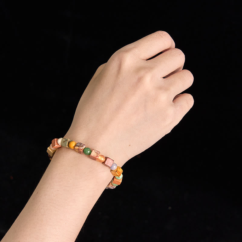 Shoushan Stone & Agate Bracelet for Vitality and Balanced Abundance (14-16cm Wrist)