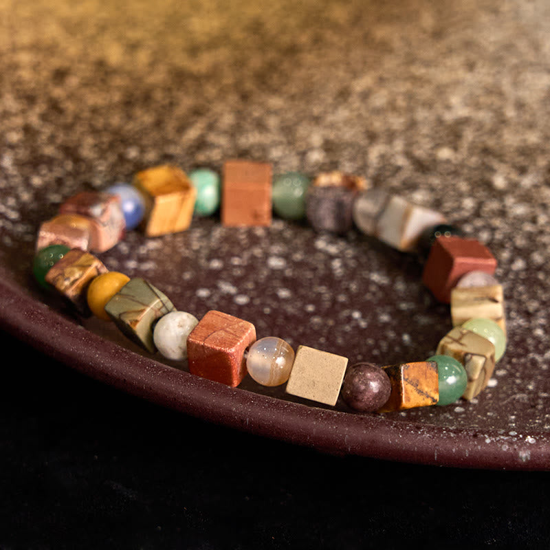 Shoushan Stone & Agate Bracelet for Vitality and Balanced Abundance (14-16cm Wrist)