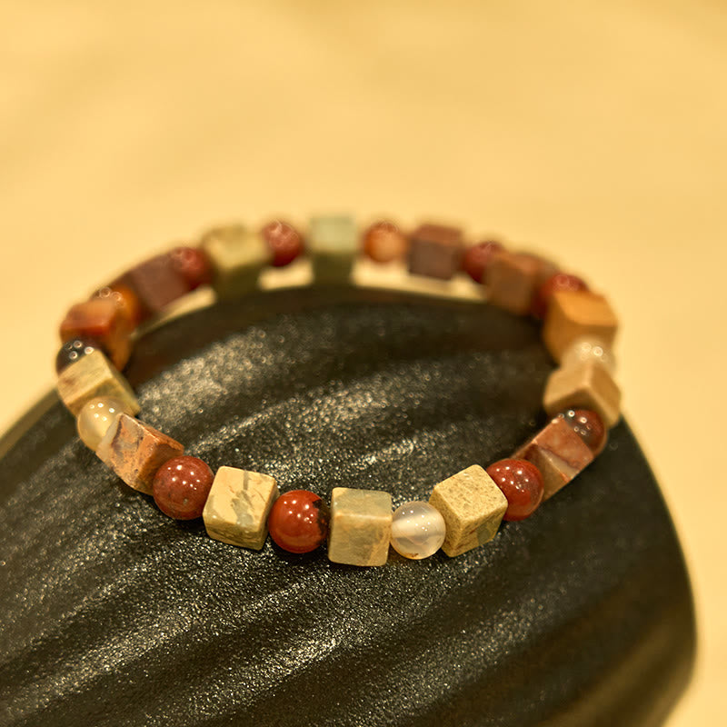 Shoushan Stone & Agate Bracelet for Vitality and Balanced Abundance (14-16cm Wrist)