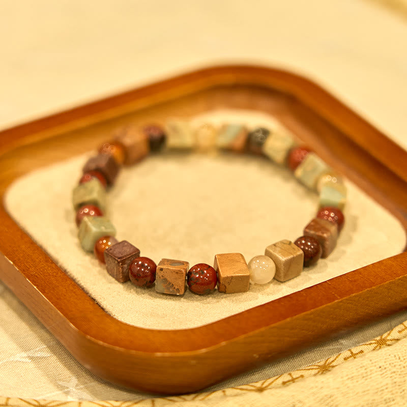 Shoushan Stone & Agate Bracelet for Vitality and Balanced Abundance (14-16cm Wrist)