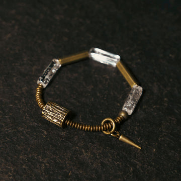 Copper Square White Crystal Luck Bracelet