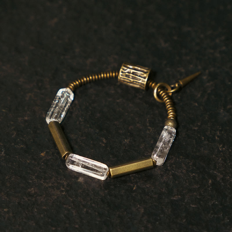 Copper Square White Crystal Luck Bracelet
