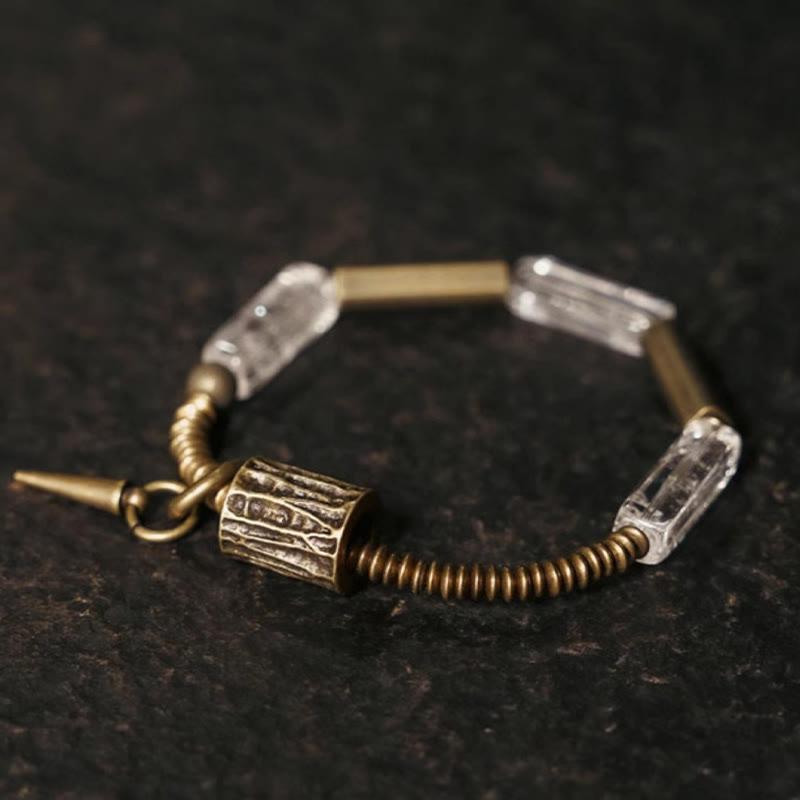 Copper Square White Crystal Luck Bracelet